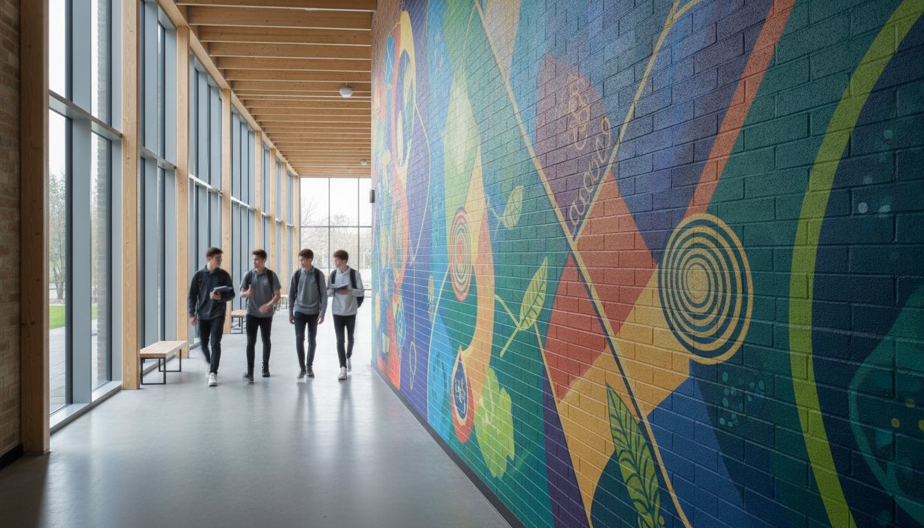 School Corridor Branding: A Guide to Durable, Direct-to-Wall Educational Art