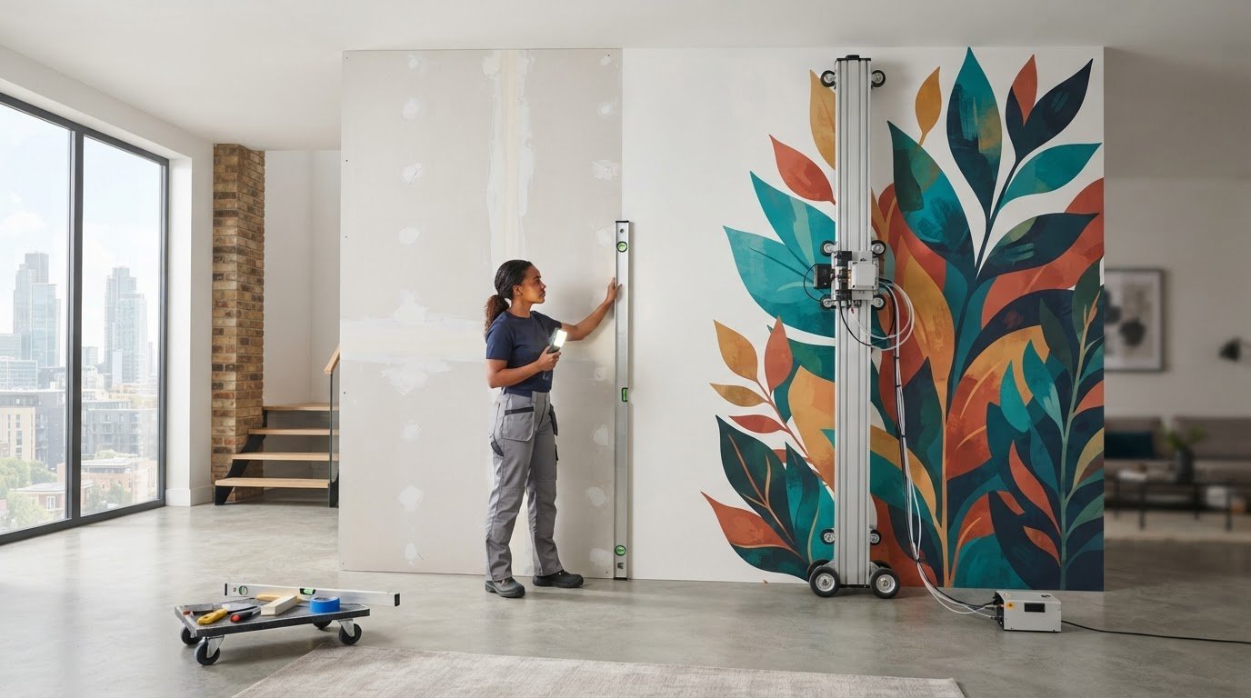 Wall Printing on Plasterboard: Surface Preparation and Results
